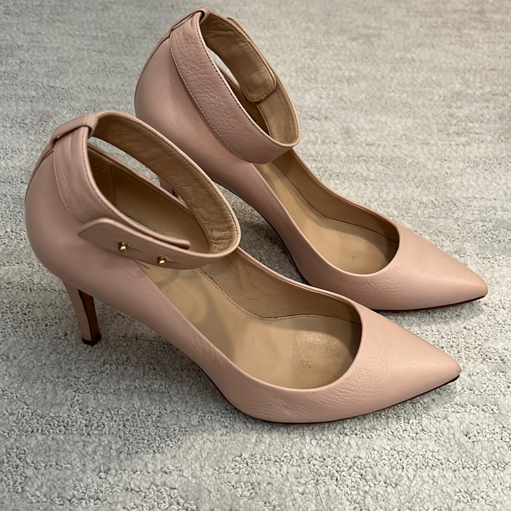 J Crew Collection Italian Leather Pink Heels Ankle Strap